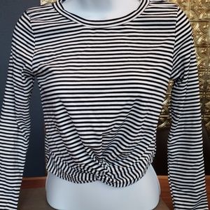 NWT Crop striped t shirt Boutique